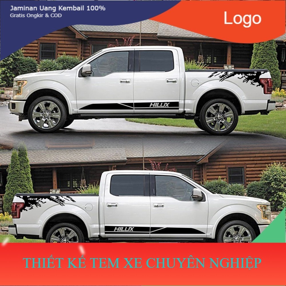 DECAL [HOT] Tem Dán Decal Vinyl Trang Trí Xe Hơi Hilux Toyota corolla ,cross ,viso ,veloz ,cross
