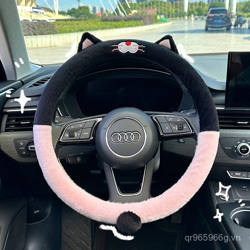 Bọc Vô Lăng Tròn Chồn Sang Trọng Mùa Đông Phong Cách Mới 2025 Xe Ô Tô Ou Cat 9IAA