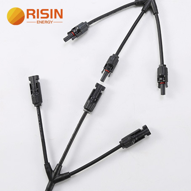 Risin 3in1 MC4 Đầu nối Y Loại kết nối song song Hệ thống bảng điều khiển năng lượng mặt trời Waterpr