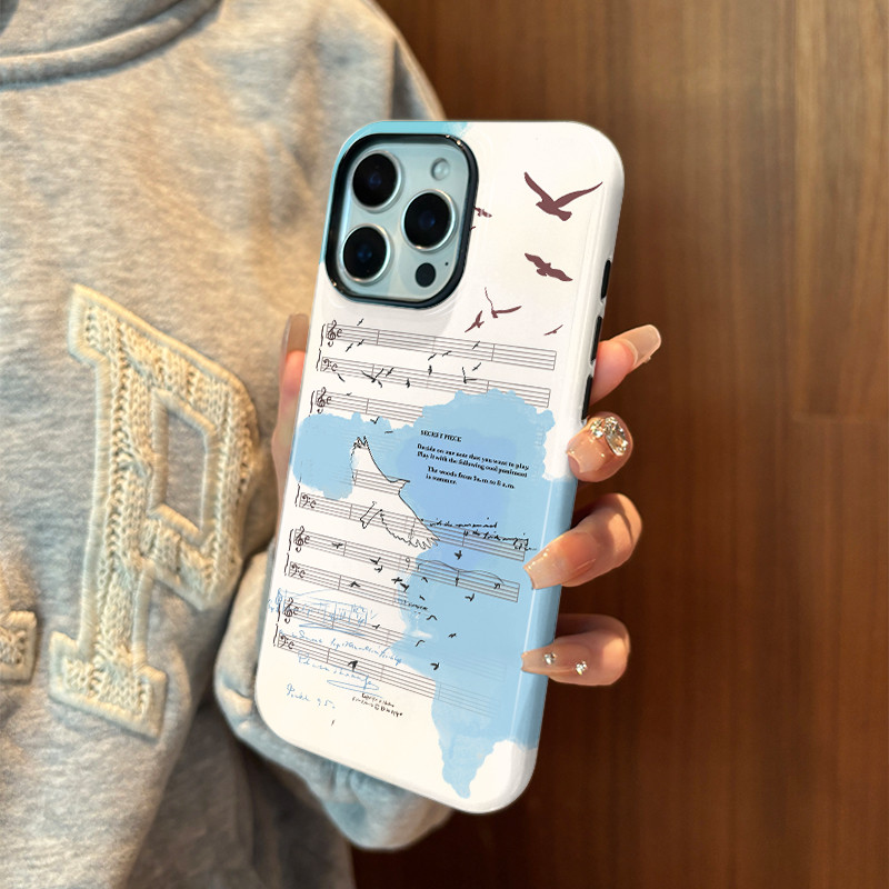 Thích hợp cho Ốp Điện Thoại Apple 17Promax Retro Asuka Music Sheet 13 Nam Nữ iphone16 / 15 Sáng Tạo 