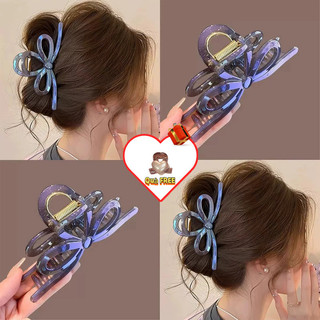  13cm Kẹp Tóc Cá Mập Hàn Quốc Hình Nơ Ngọc Trai Bản Lớn Chịu Nước Giữ Chắc 