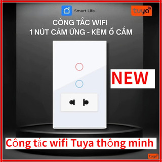 Công Tắc Kèm Ổ Cắm Cảm Ứng Thông Minh Tuya WiFi – Điều Khiển Qua App từ xa qua 4G được