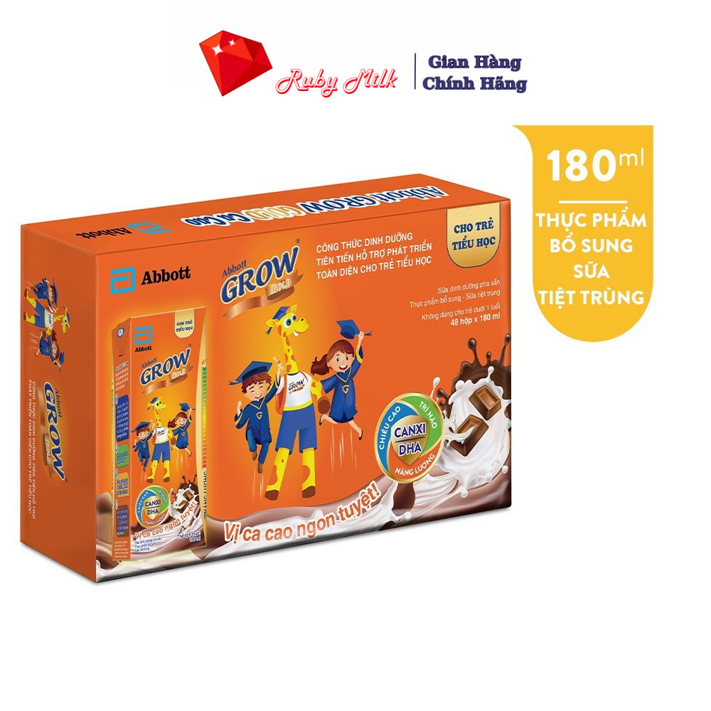 Thùng 48 hộp Abbott Grow Gold Cacao 180ml/hộp