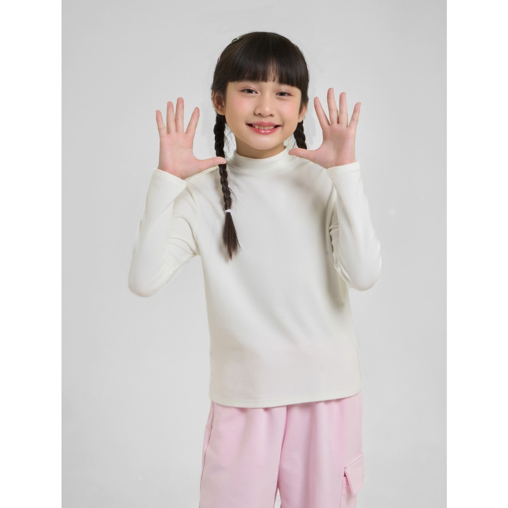 Áo giữ nhiệt bé gái CANIFA 1IT25W003 dài tay cổ 3p mềm mặc thoải mái