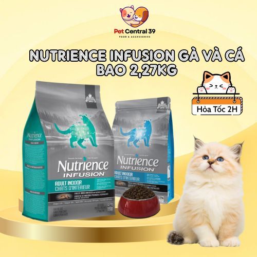 (HỎA TỐC) Hạt Nutrience Infusion Cho Mèo Trưởng Thành - Gà & Rau Củ Quả + Dầu Cá Hồi - Túi 2.27KG - 