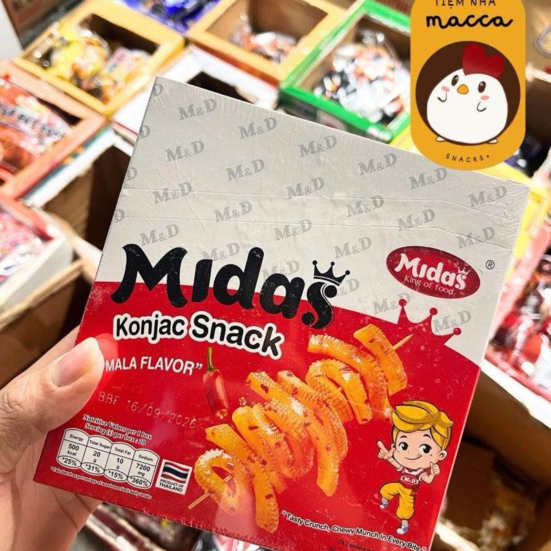 Snack MIDAS chính hãng khoai nưa cay giòn, cay cay ăn vặt tuổi thơ, ăn vặt hot ( hộp 20 gói )