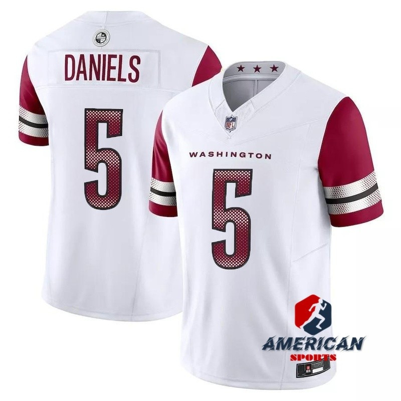 Áo bóng đá nam 2024 / 25 NFL White Jersey Washington Commanders Jayden Daniels Limited