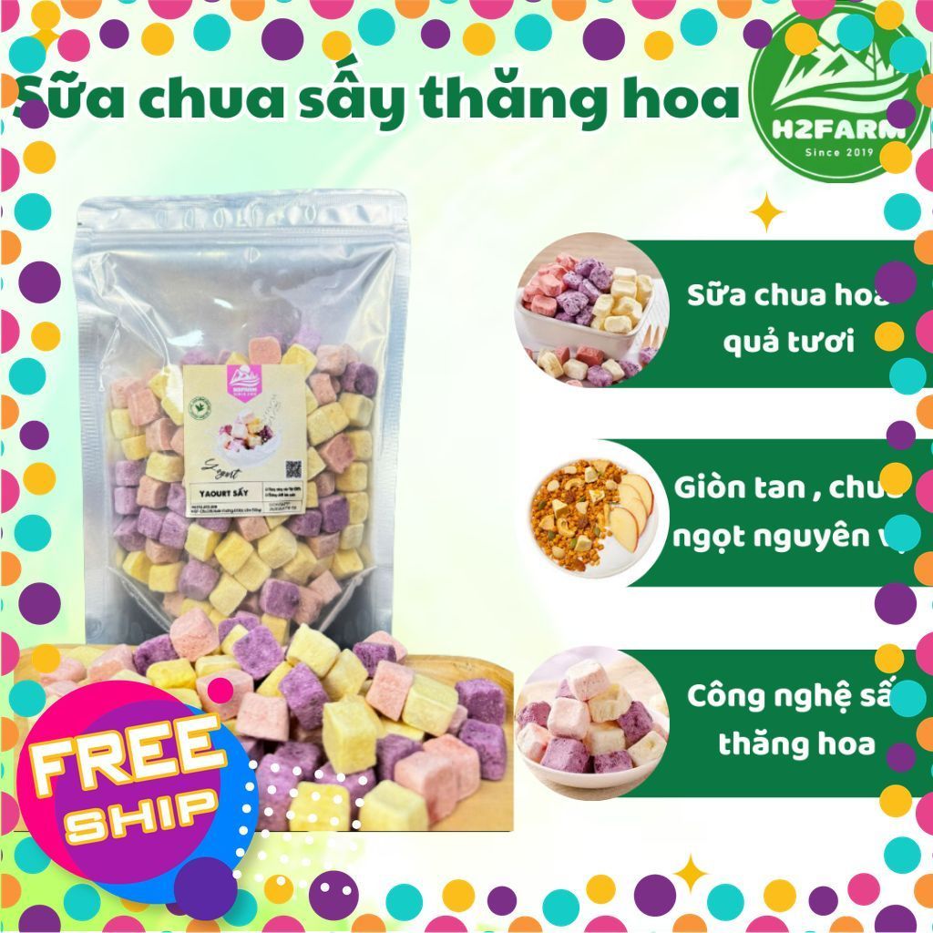 Viên Snack Trái Cây Sấy Thăng Hoa H2farm - Viên Snack Sấy Lạnh Mix Vị Hoa Quả Thơm Ngon - Đặc sản Đà