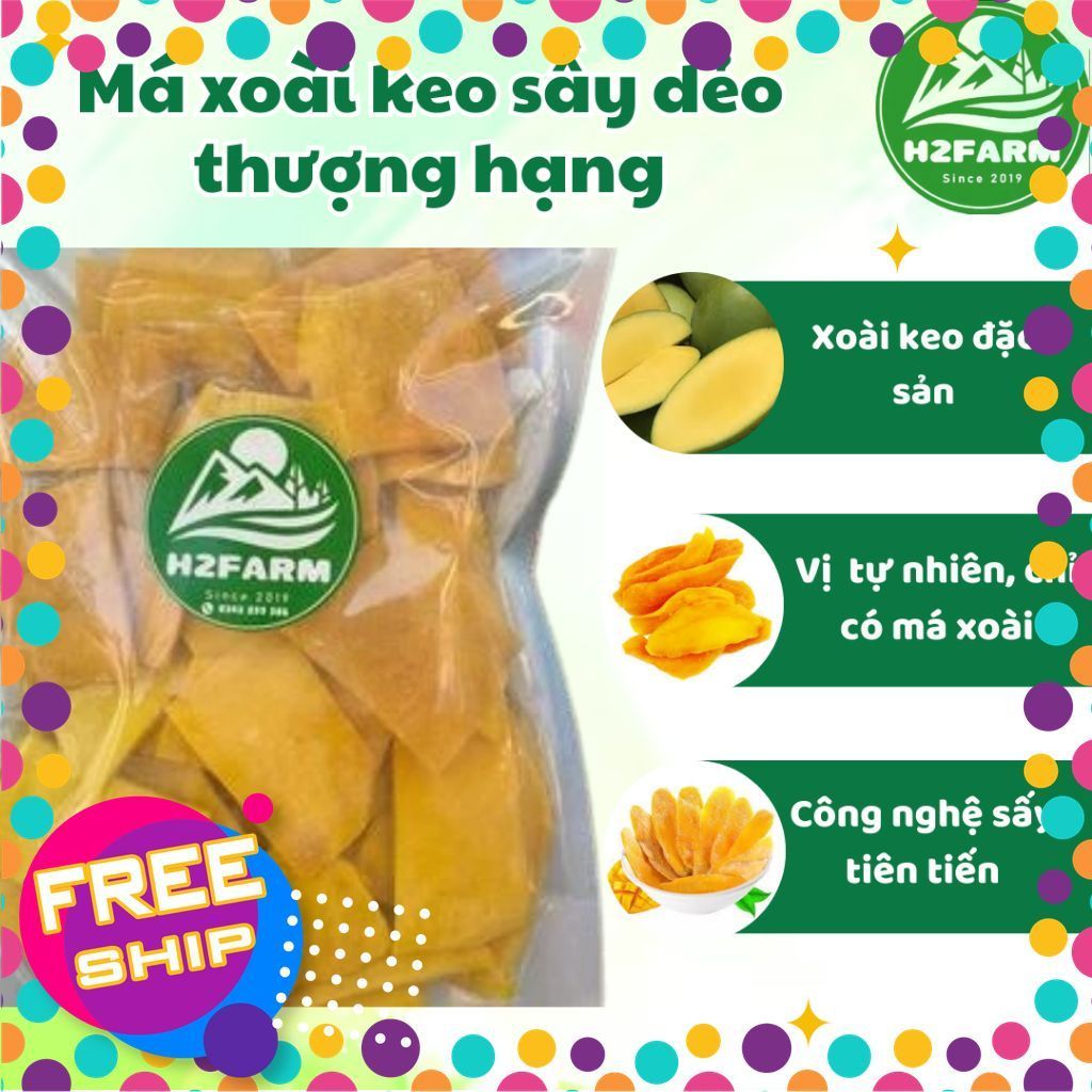 Má Xoài Keo Cắt tuyển túi 500G -H2farm- Đồ ăn vặt ,Snack Food, Ăn Vặt chua - Đặc sản Đà lạt nhà H2fa