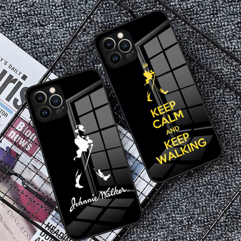 BL-1 J-Johnnie Walker Logo Ốp Lưng Điện Thoại iPhone 17, 13 12 Mini XS XR6 8 7 Plus SE Kính Thiết Kế