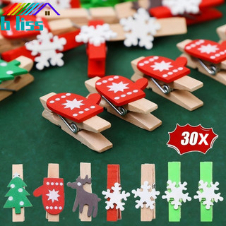 [Trang chủ] - Kẹp gỗ Giáng sinh 10 / 30 chiếc, Giá đỡ trang trí lễ hội cho thẻ ảnh Ghi nhớ trên cây Bảng tin tủ lạnh Đồ trang trí tiệc tại nhà