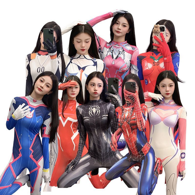 Black Spider-Man Asuka Taji DVA Kiana DVA Kiana DVA Jumpsuit cos Suit Black Spider-Man Akika da ji D
