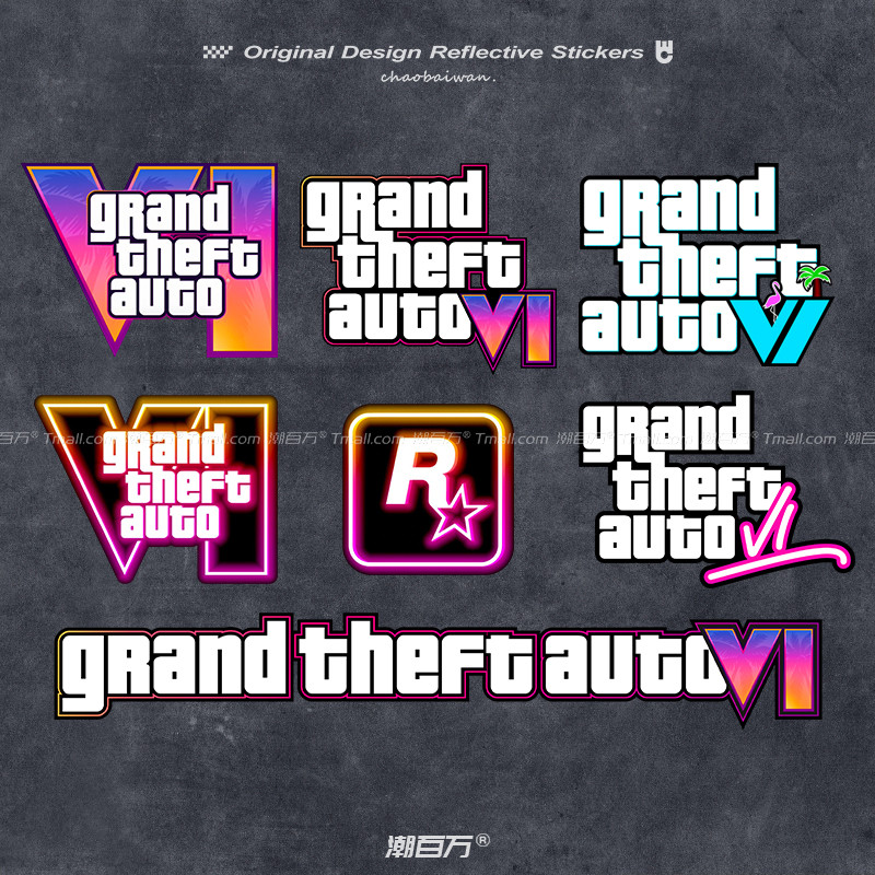 GTA6 Give He Loves 40 Nhãn dán ô tô, Nhãn dán phản quang ô tô tự động R Star