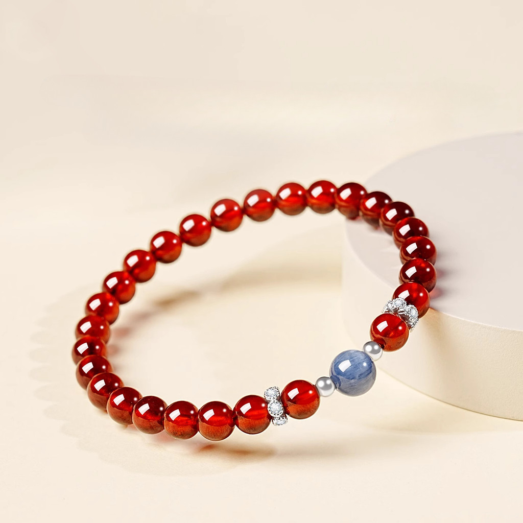 Vòng tay Garnet tự nhiên Hạt chuyển Kyanite Trung Quốc mới