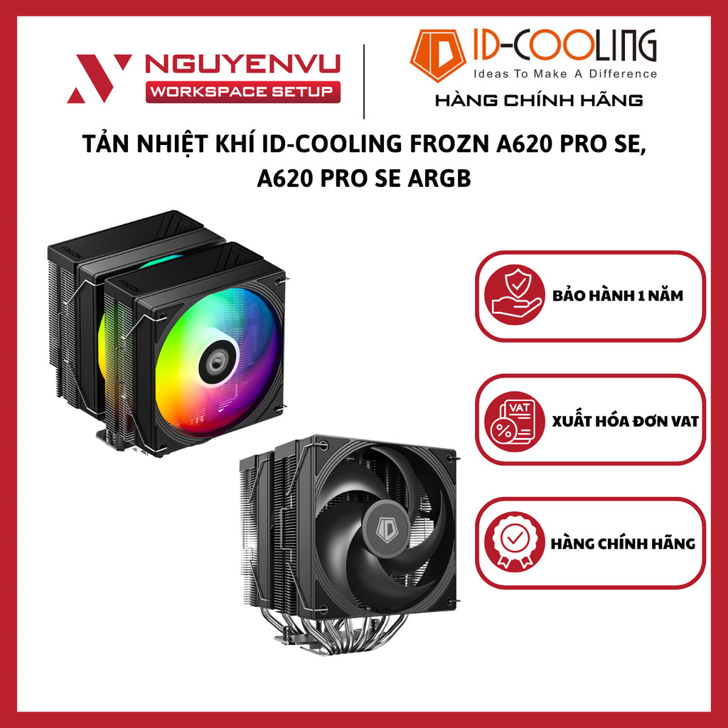Tản nhiệt khí ID-COOLING FROZN A620 PRO SE, A620 PRO SE ARGB, Vòng bi thủy lực - Hàng Chính Hãng