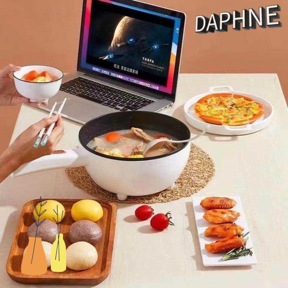 Daphs Electric Hot Pot Non-Stick 3/4L Electric Fry Pan Multi-Functional With Steamer Pot Fast Heatin
