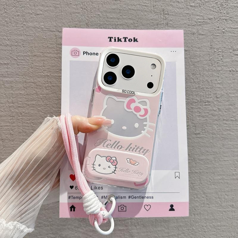 ốp lưng iphone Giá để gương Hello Kitty trong suốt Cho Iphone 17 Iphone 7 xs xr 11 12 13 14 15 16 Pro Max Plus