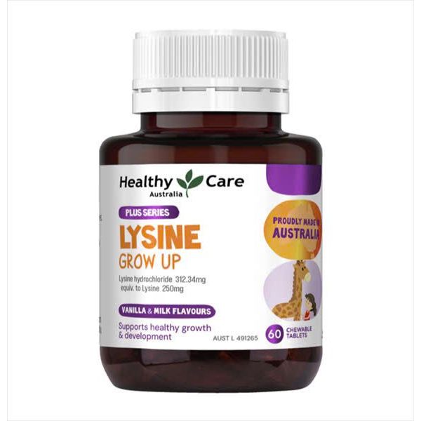 Kẹo nhai bổ sung Lysine cho bé Healthy Care Lysine Grow Up Plus Series 60 viên