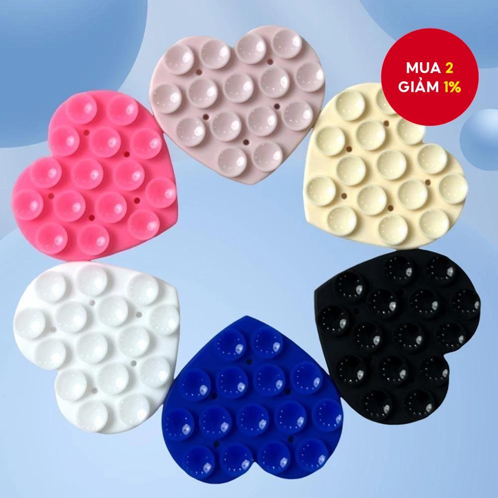 Đế giữ điện thoại hình trái tim dày, hai mặt bằng silicone, gắn chặt vào điện thoại G0b0.