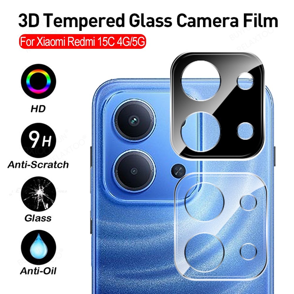 Dành Cho Xiaomi Redmi 15C 5G / 4G 3D Camera Kính Cường Lực Ống Kính Máy Ảnh Phim Kính Redmi15C 15C R