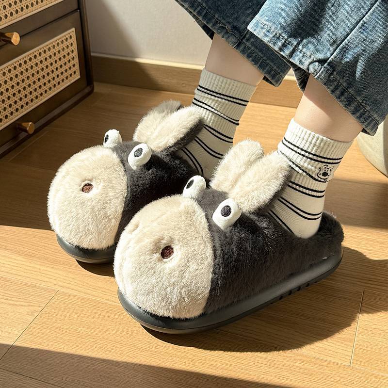 Hanhan Donkey Cotton Slippers Men's Winter 2025 New Home Indoor Platform Non-Slip Plush Cotton Shoes