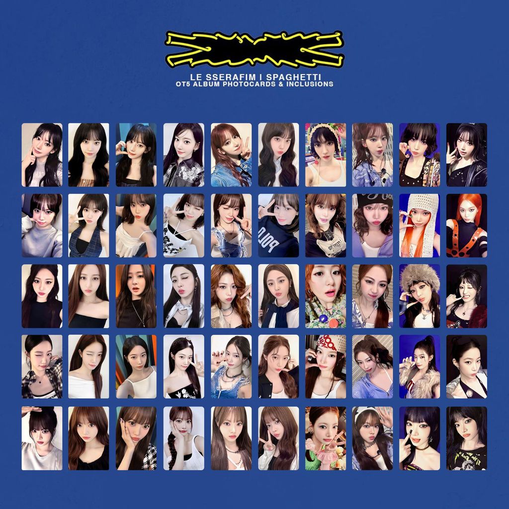 5 Chiếc SPAGHETTI Photocards Khác Nhau WEVERSE TIÊU CHUẨN 2025 EASY CRAZY HOT Album Lomo Cards SAKUR