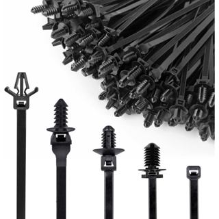 Xislet 160 Chiếc Nylon Đa Năng Dây Buộc Cáp Khóa Zip Tie Kẹp Ô Tô Đinh Tán Đẩy Gắn Zip Ties Tương Thích Với Ô Tô Thuyền Trailer Polaris UTV Jeep Wrangler Tự Khóa Zip Tie w