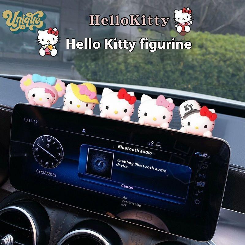 (Độc Đáo) 1 Bộ Đồ Trang Trí Kawaii Hello Kitty 3D Xe Dễ Thương Chống Thấm Nước Có Thể Tháo Rời Hoạt 