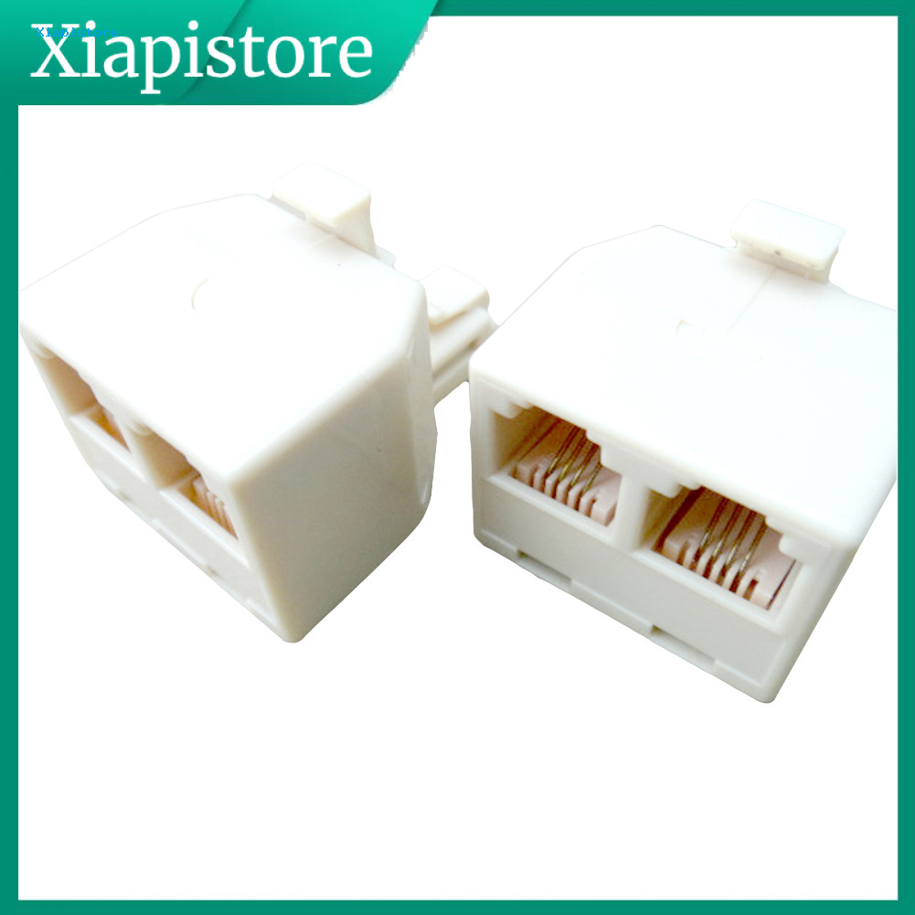 [Xiapistore] 2 Cách 6P4C Ổ cắm điện thoại Jack Line Splitter Adapter Connector Separator