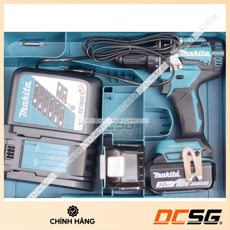 Máy khoan búa, vặn vít 13/38/13mm dùng pin 18V Makita DHP484RFE [ DCSG ]