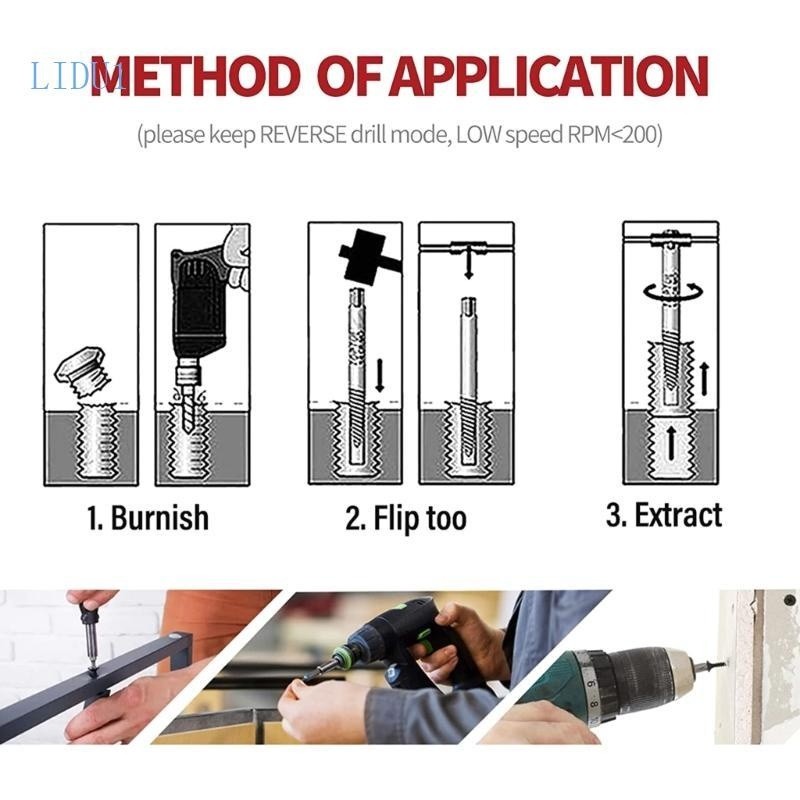 Lidu1 Screw Shaft Drill Bit Set Broken Bolt Socket Extension Drill Bit Holder