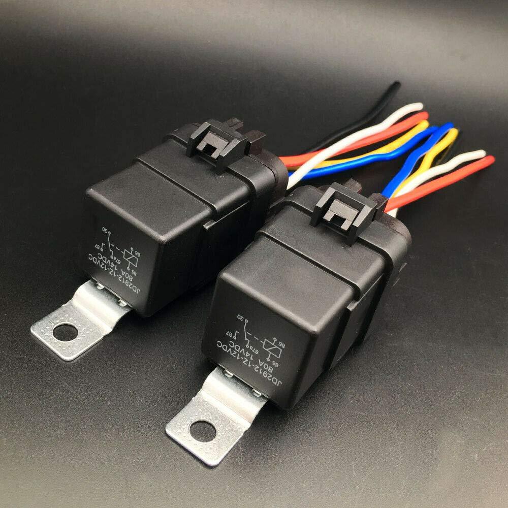 Mới 2 Chiếc Mới Viền & Nghiêng Rơ Le Cắm Ổ Cắm Cook Mfg 7493 12V 80-amp P / N 119-7493