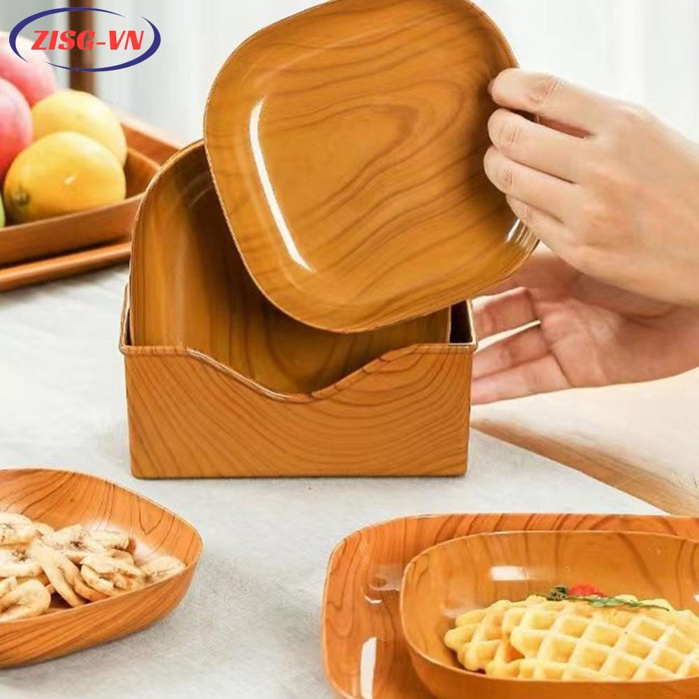 [ZISG]Wooden Plate Set for Snacks Cakes and Breads 5 9 Inch Perfect for Events1pcs