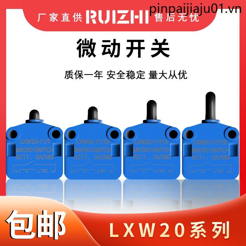 Micro Switch LXW20-11 Loại đẩy Tủ tự đặt lại Công tắc giới hạn đột quỵ Cửa Cắm Loại cột Bạc Tiếp xúc