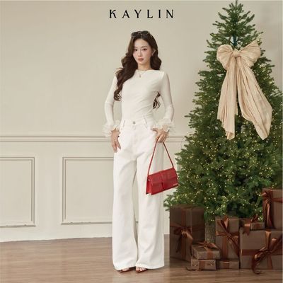 Quần jean KAYLIN form suông chất vải denim dầy dặn phong cách Retro BST Tháng 10.2025 - Q78T10
