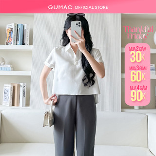  Áo sơ mi nữ Gmorning - GUMAC kiểu form suông dáng lửng  YAF10014 