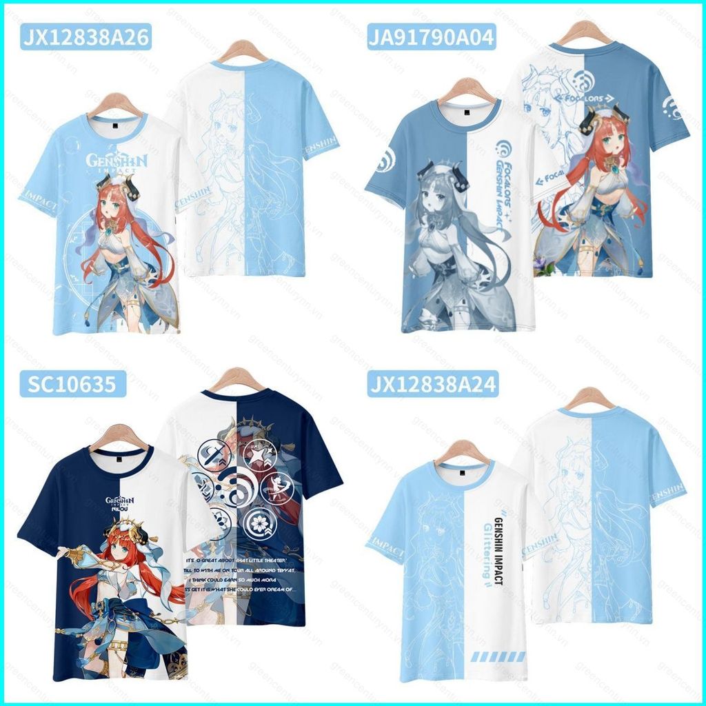 GN Genshin Impact Nilou Cosplay vải 3D mùa hè Áo thun ngắn tay Anime NG