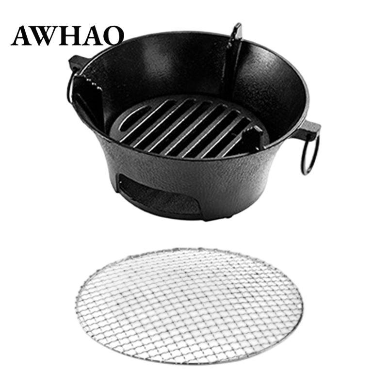 AWHAO Bếp Cắm Trại Mini BBQ Than Nướng Tiệc Nấu Ăn Than Hibachi Nướng