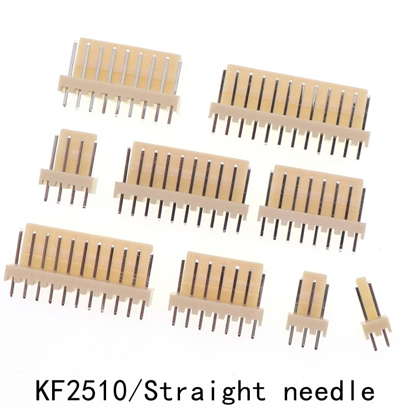 Bộ 50 KF2510 Đầu Nối 2.54MM PITCH Nam Pin Đầu 2P 3P 4P 5P 6P 7P 8P 9P 10P 11P 12P 14P 15P KF250 Kim 