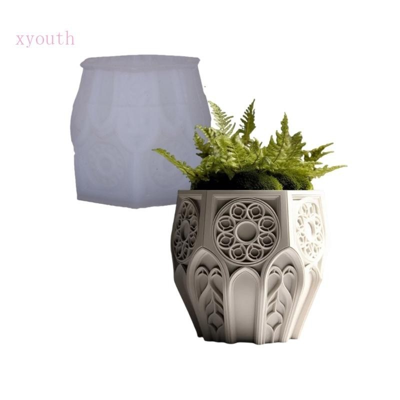 Xy Flexible Reusable Creative Projects Decorative Church Window Silicone Mold For Plastic Plant Cups