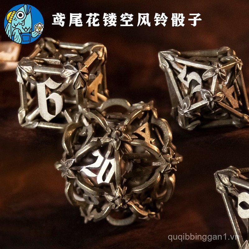Fish Dice Man Running Group Iris Wind Chime Chuông Gió King Dice Hollow Metal DND Running Group COC
