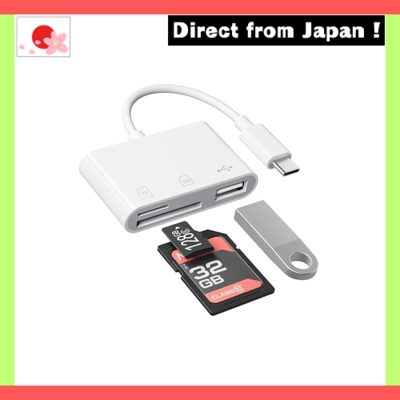【Japan Original】
【2025 New Model】SUNTRSI 3-in-1 USB/TF/SD Card Reader - Type-C Compatible with Phone