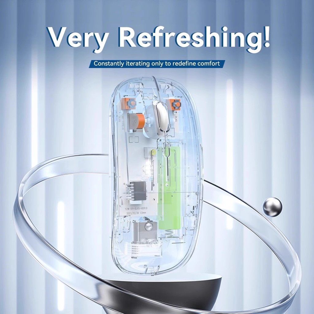 Transparent Wireless Bluetooth Three-Mode Silent Mouse Rechargeable Magnetic Mouse
