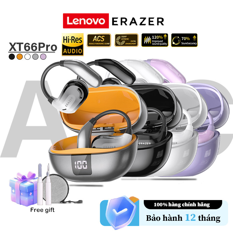 Lenovo ERAZER XT66 Pro Tai Nghe Bluetooth Không Dây IPX5 Chống Nước, Âm Trầm Mạnh Mẽ, Giảm Ồn, HiFi,