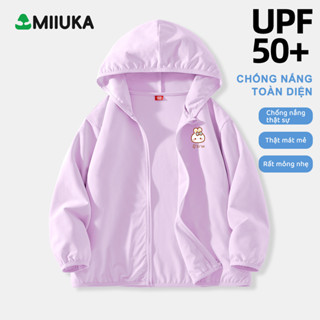 MIIUKA áo chống tia UV bé gái UPF50+ vải lạnh mát thoáng khí mặc đi học đi chơi (50BFSF)