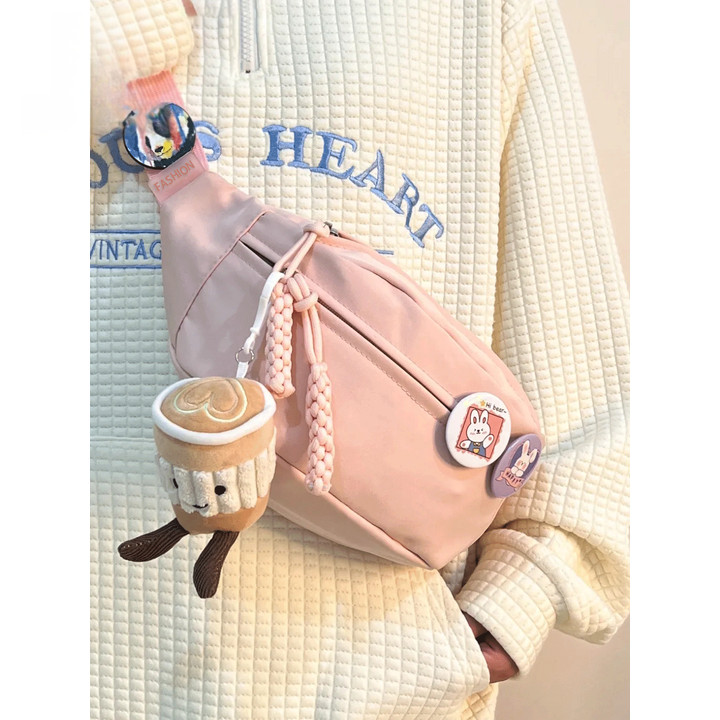 Nhật Bản Hàn Quốc Hợp Thời Trang Túi Vải Thường Ngày Sinh Viên Đi Lại Hàng Ngày Hàn Quốc Ngực Túi Đeo Eo Phù Hợp Với Phong Cách ins