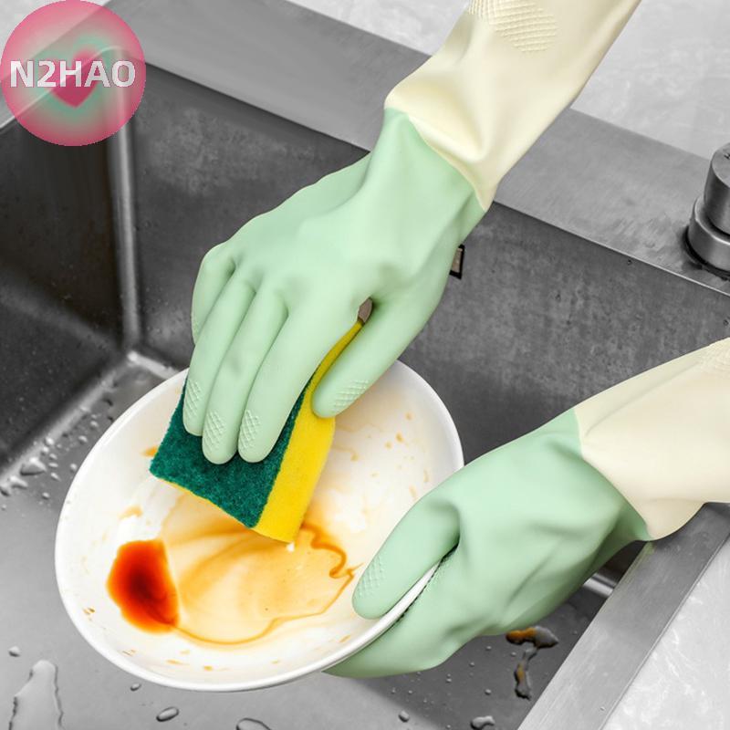 Găng tay nhà bếp dày N2HAO, Găng tay rửa chén chống mài mòn, thích hợp để rửa chén, làm sạch và Găng