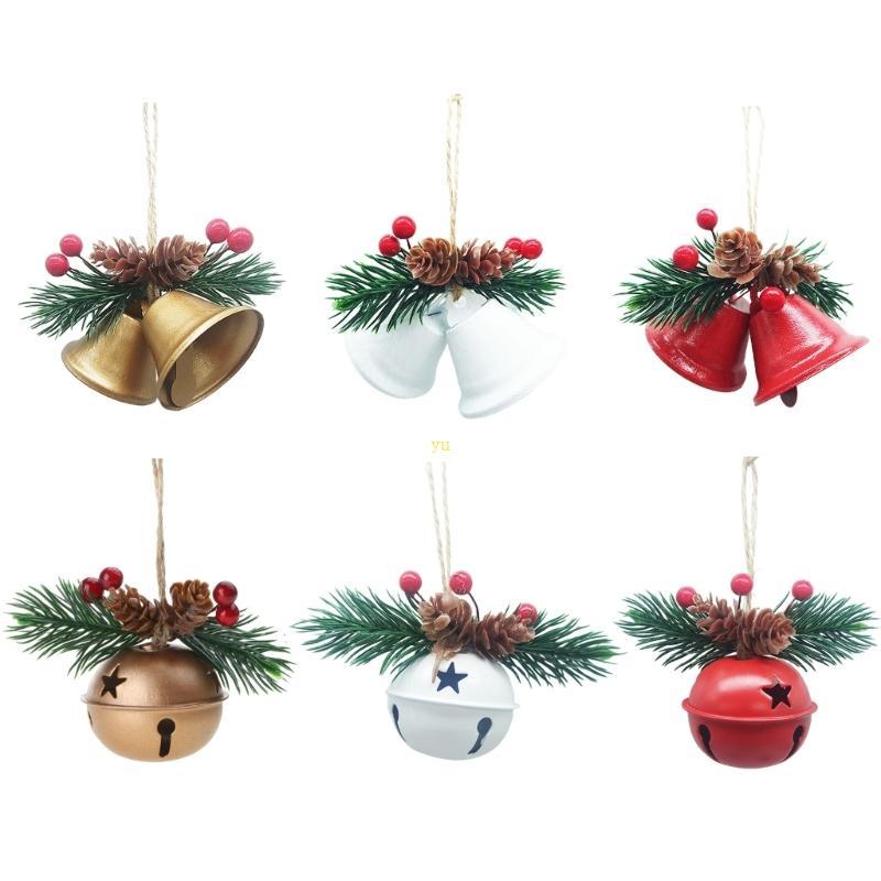 Yu Vintage Jingle Bells Vòng Hoa Cửa Sổ Tưởng Niệm Đồ Trang Trí Nhỏ Thủ Công Chuông Tinh Tế Giáng Si