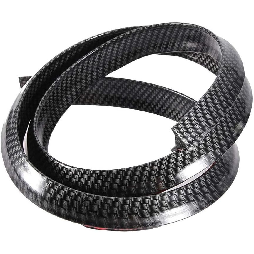 59.1inch Pháo Sáng Ô Tô Sợi Carbon Pháo Sáng Bánh Xe Vòm Lông Mày Bảo Vệ Chống Trầy Xước Miếng Lót Bánh Xe Cao Su Lông Mày Dải Ô Tô Phụ Kiện Xe Tải Màu Đen