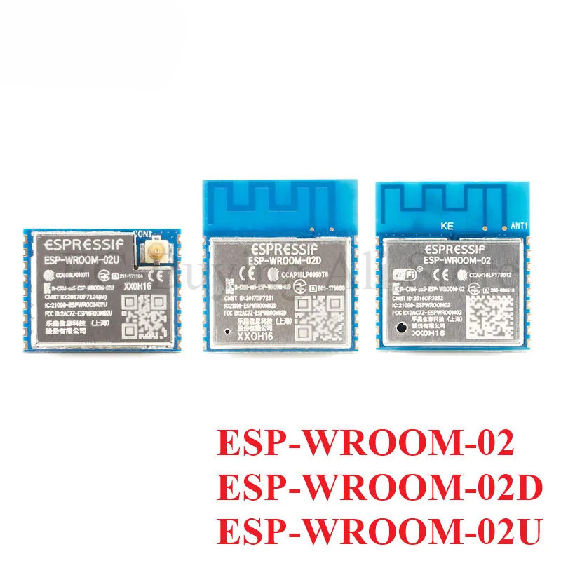 Mô-đun không dây ESP8266EX 2MB/4MB, ESP-WROOM-02/02D/02U, WiFi MCU